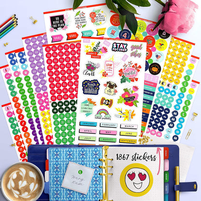 Mirida Planner Stickers, 1867 Daily Icons for Journal & Calendar