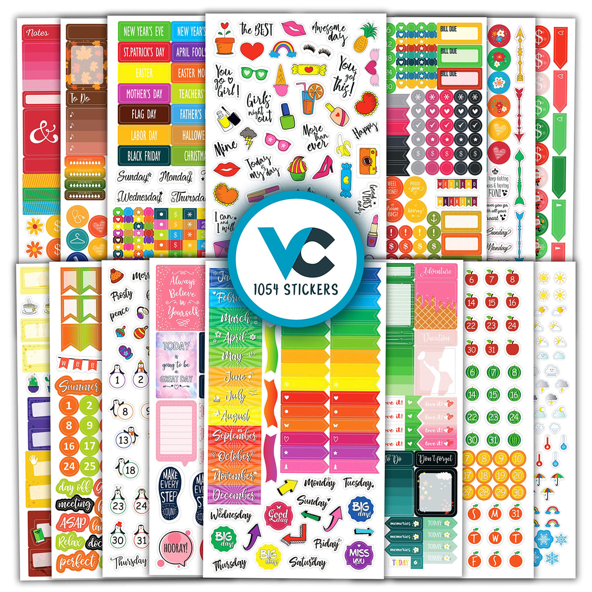 Vladi Creative Rude & Humorous Planner Stickers - 660pcs, 12 Sheets, Funny Adult Curse, Meme & Rude Stickers for Planners, Journals & Organizers, Hilarious & Bold Adult Humor Designs for Personal Use