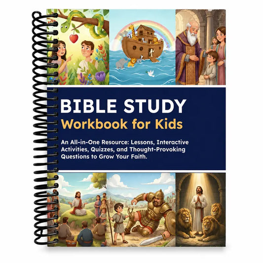 Kids Bible Study Workbook Unisex Study Materials for Ages 8-12 - 52 Weekly Bible Lessons, Reading Comprehension, Critical Thinking, Fun Quizzes, Easy-To-Follow Format, Christian Faith Building Exercises (Sunday School Single Copy Party Bag Gift for Home)