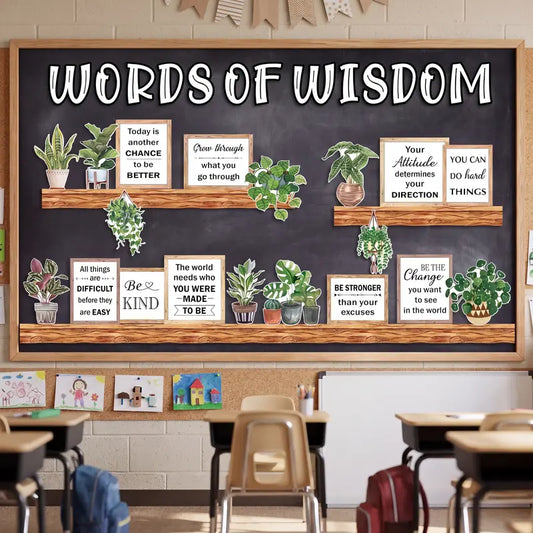 Gejoy Classroom Bulletin Board Set Back to School 2026 Ready to Use Growth Mindset Positive Affirmations Aesthetic Decor, Cute Plant Bookshelf Reading Nook Wall Decor for Teachers, Year Round,back to school