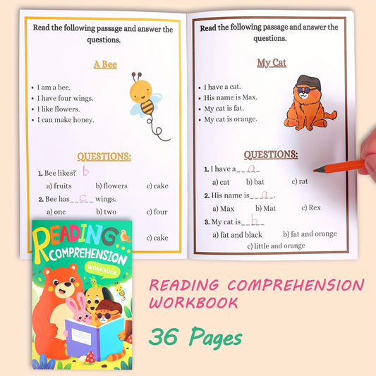 Reading Comprehension Workbook, Fun Stories & Activities, Enhance Literacy, Writing, Critical Thinking, Back-To-School Gift, Preschool Learning Materials, School Supplies, Study Materials