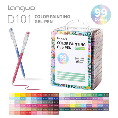 Languo 252 PCS Acrylic Gel Pens Set - 234-Colors Retractable Arts Crafts Stationery with Advanced Super Color Overlay, Rich Pigment, Ultra Smooth, Extra-Large Ink Tanks for Adult Coloring, Art Supplies Gift