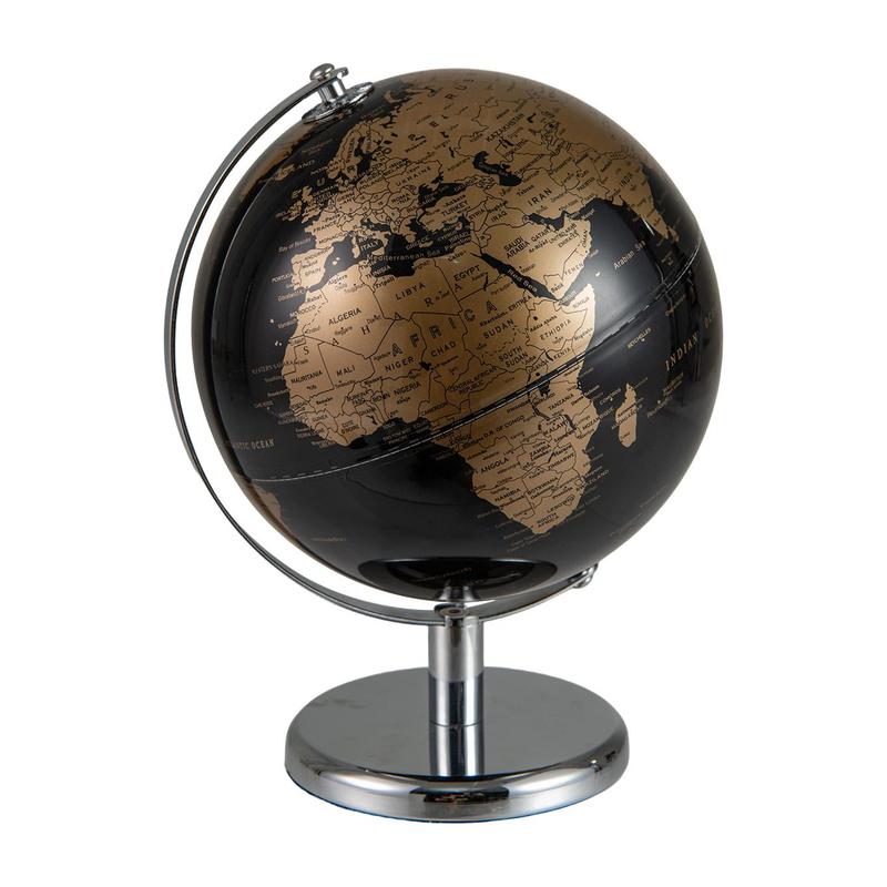COSTWAY - 8" World Globe Modern Decorative Tabletop Earth Globe-Silver