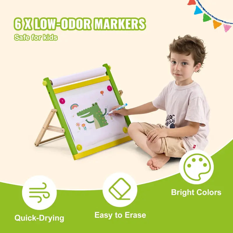 VEVOR Easel Accessory Set, 32 PCS Kid's Art Easel Painting Kit Including Chalks, Dry-Erase Markers Paper Rolls, Supplies Set for Standing Art Easel, Painting Accessories for Toddlers Boys and Girls