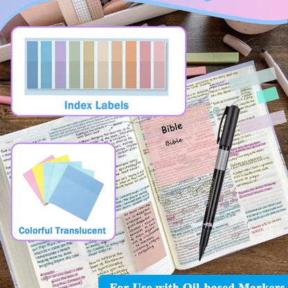 Bible Study Journaling Kit with Tabs, Highlighter, Pen Case & Sticky Notes - School Supplies for Christian Beginners, Ideal for Reflections & Group Use Office Stationery Set