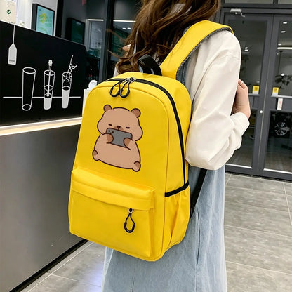 Capybara Patterned Stylish Commuter Backpack, College Student Backpack, Cute Backpacks School, Ergonomic and Pressure-relieving Shoulder Straps, Lightweight Laptop Bag, Suitable for Work, Daily Commutes, and Travel