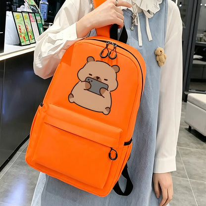 Capybara Patterned Stylish Commuter Backpack, College Student Backpack, Cute Backpacks School, Ergonomic and Pressure-relieving Shoulder Straps, Lightweight Laptop Bag, Suitable for Work, Daily Commutes, and Travel