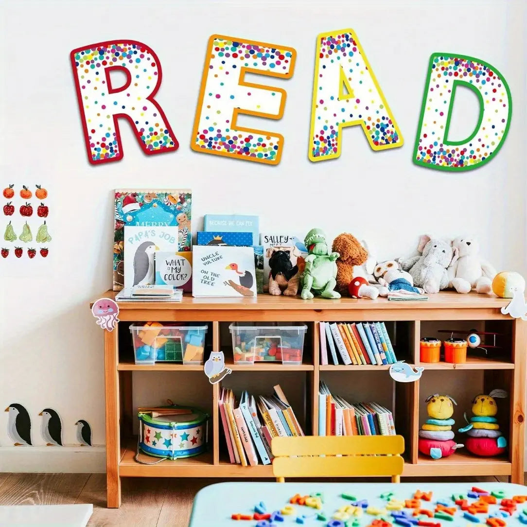 4pcs Frameless Classroom Decorations Literacy Learning Patterns Graphics Reading Poster for Teachers Bulletin Board and Wall Decor for Elementary Middle School Library Read Sign for Home Living Room Bedroom Decor Teaching Supplies 8*10inches