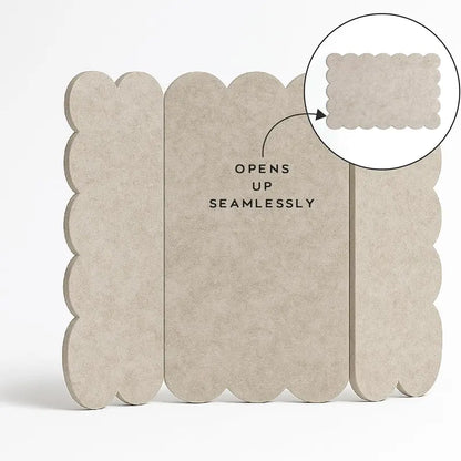 Orelle Scalloped Felt Bulletin Board | Foldable Peel and Stick Felt Board for Wall | Alternative Cork Board for Office, Message Board, Kids Art Display