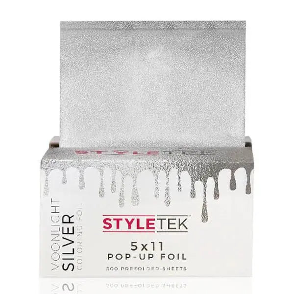 MoonLight Silver Coloring Foil | 5" x 11" POP-UP Foil | 500 Pre-folded Sheets | STYLETEK