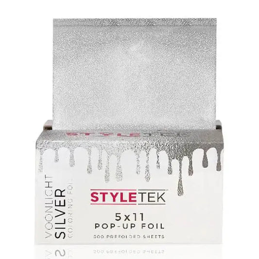 MoonLight Silver Coloring Foil | 5" x 11" POP-UP Foil | 500 Pre-folded Sheets | STYLETEK