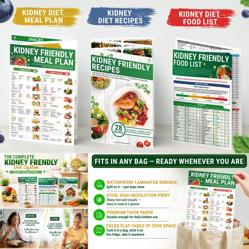 [Releasing Price] Set 6 Kidney Friendly Food List and Recipes Chart, Renal Diet Disease Meal Plan, Kidney Recipes Support, Hyperoxaluria, Oxalate Level, Low Sodium Potassium Phosphorus for CKD Dialysis, Manage Hypertension