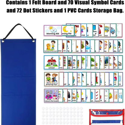 Visual Schedule Board for Kids, Autism & Special Education Learning Tool, Communication & Behavior Chart, Daily Routine & Chore Chart, Classroom/Home Visual Aids, Classroom Supplies Charts