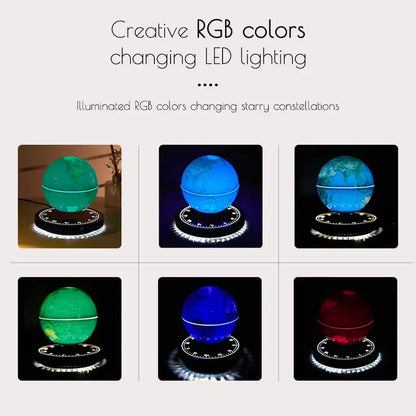 Magnetic Lev Float Globe, 360° Rotating World Map Desk Decor, Cool Tech Decor for Adults, Office Tabletop Accessory, Unique Gift (Home Improvement Lighting Accessory)