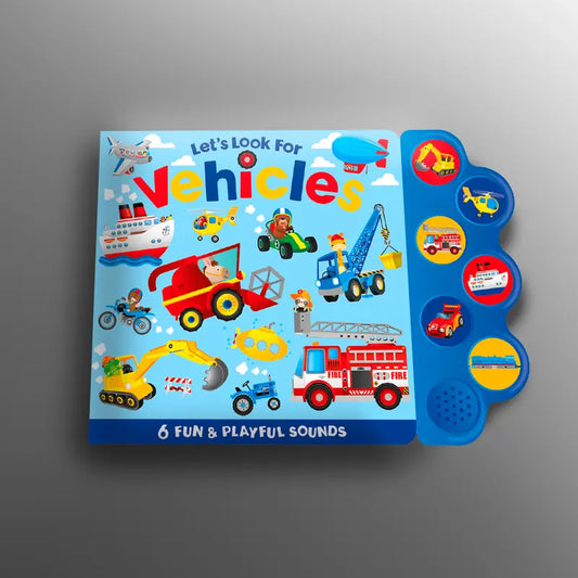 Interactive Hardbound Transportation Sound Book - 6 Engaging Sounds, Bright Illustrations, Toddlers' Busy Book, Preschool Learning Tool, Fine Motor Skills Developer, Supports Early Literacy & Listening