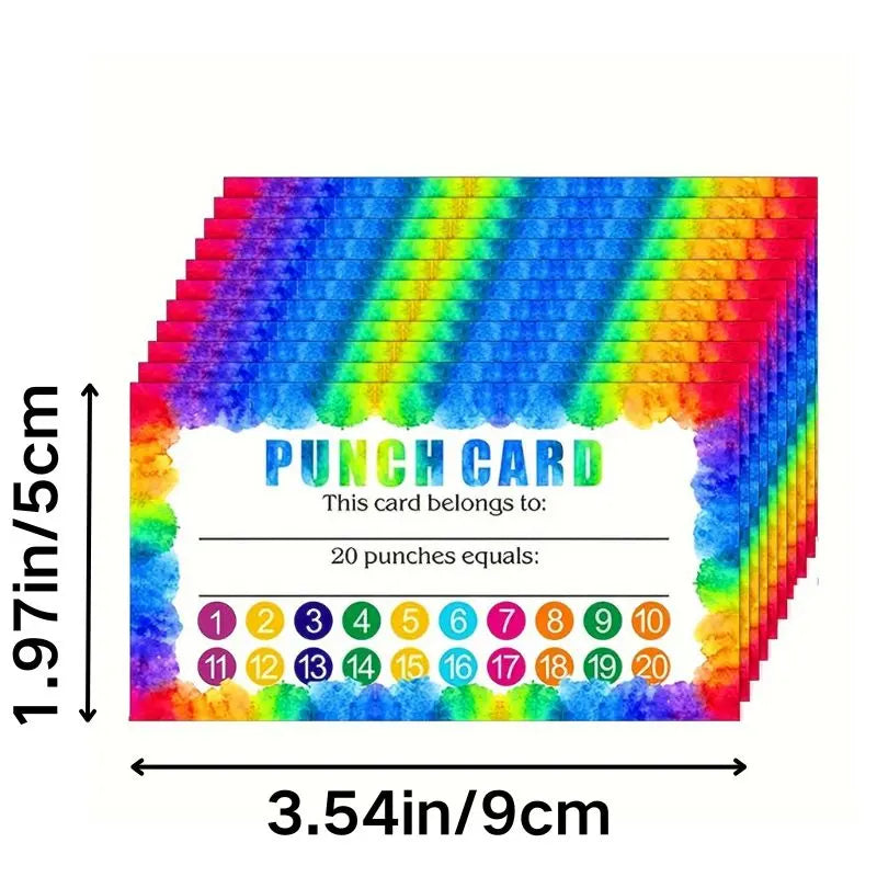 50 Reward Cards + 1 Hole Puncher Set, Teaching Supplies, Classroom Prize Supplies, Classroom Management & Student Incentive, Effective Behavior Rewards System, Back-To-School Gift