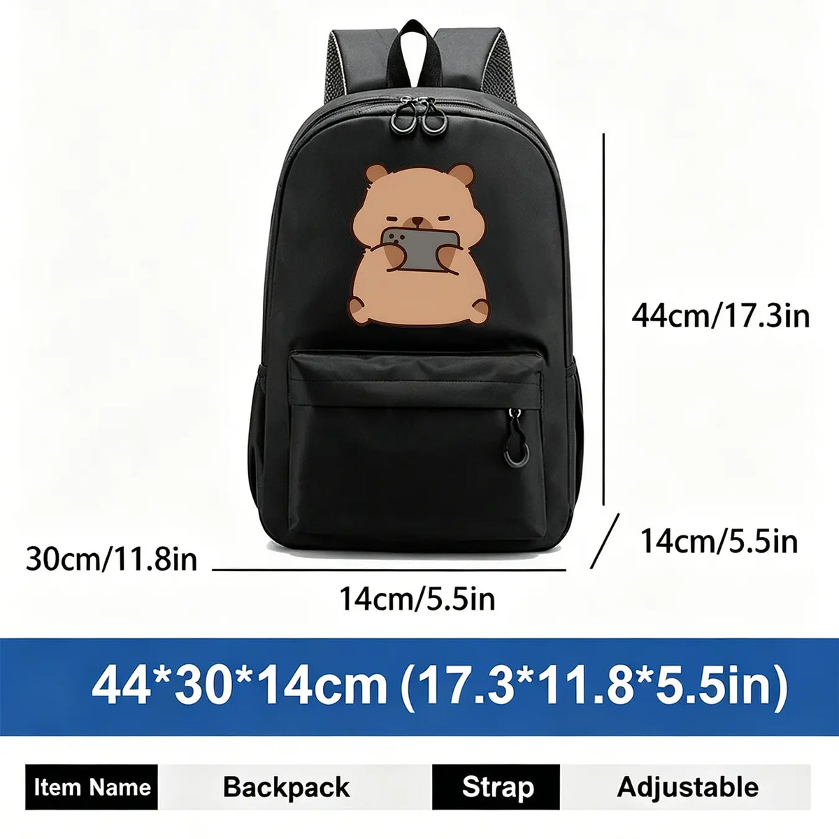 Capybara Patterned Stylish Commuter Backpack, College Student Backpack, Cute Backpacks School, Ergonomic and Pressure-relieving Shoulder Straps, Lightweight Laptop Bag, Suitable for Work, Daily Commutes, and Travel
