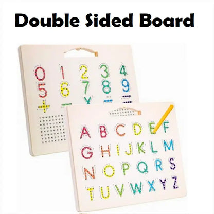 Double Sided Magnetic Letters Board for Kids, 2 in 1 Alphabet & Number Magnets Tracing Board for Toddlers, Learning Tools, Education Toy, Baby Shower Gift