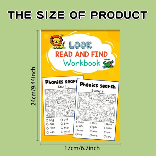 Phonics I Spy Search, Find and Color Workbook: Learning Materials, Classroom Supplies, Learning Tool, Fun Word Recognition & Coloring Activities, Early Reading Literacy, Engagement, Cognitive Skills & Focus Training Games for Kids, Ages 4-8