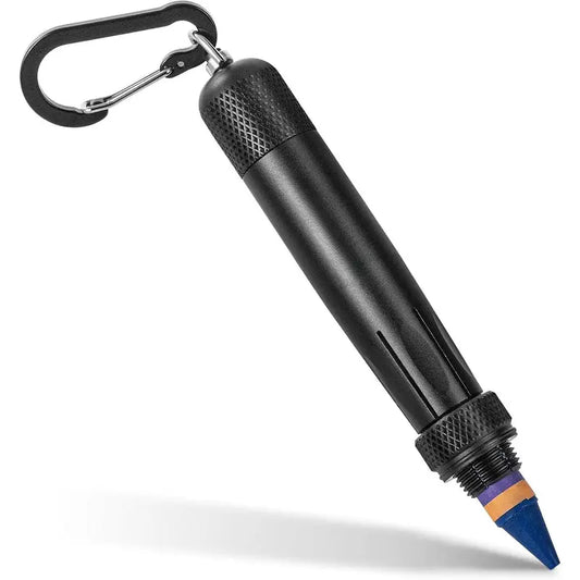 Industrial Woodworking Lumber Crayon Holder, 1-Pack Black, Durable Lightweight Easy Handling, Fits 1/2-in 1/2" Round/Hex Crayons, Adjustable Knob, Comfortable Grip Handle, Built-in Hook, Secure Hold for Carpenters
