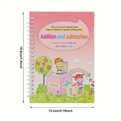 Four-Book Practice Set Includes Pen, 8 Pencils, Grip Aid, Educational Workbook, Learning Materials, Student Essentials, Tracing Preschool Books, Halloween Christmas Gift, Stationery Set, School Supplies, School Study Supplies
