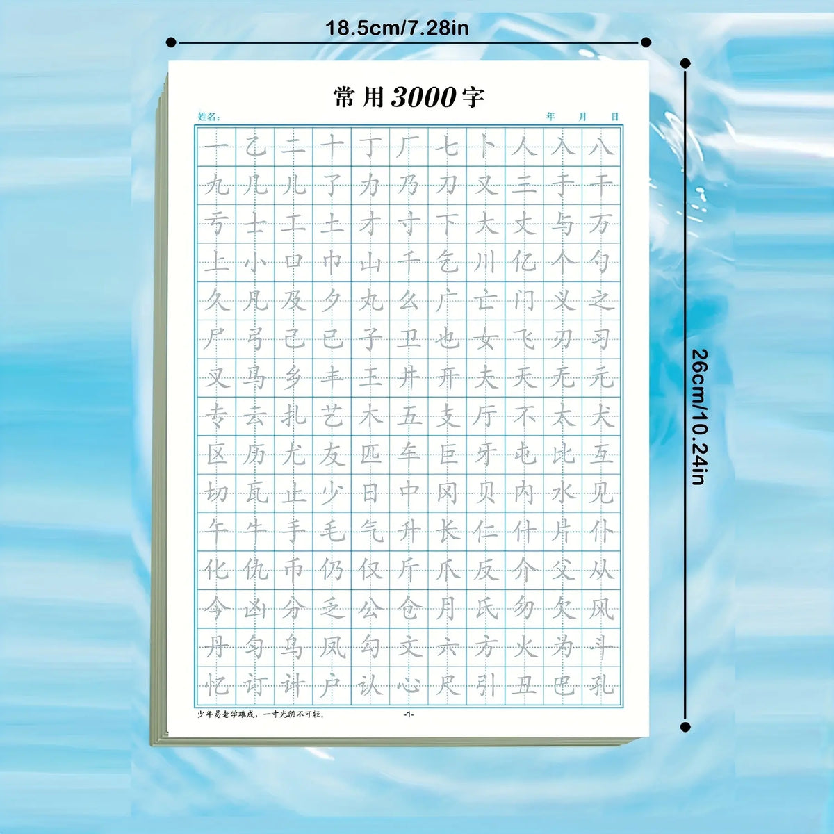 Learn 3000 Common Chinese Characters in 20 Days, Hard Cover Calligraphy Paper Practice Book, Essential Learning Aid for Writing Skills, Learning Tool, Study Materials, School Study Supplies