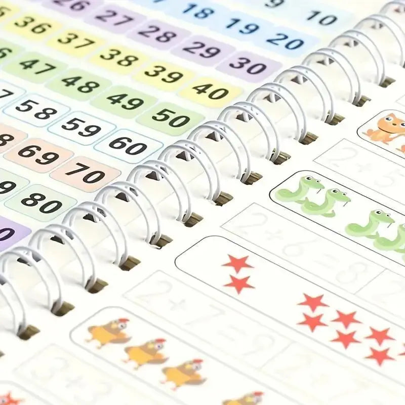 Four-Book Practice Set Includes Pen, 8 Pencils, Grip Aid, Educational Workbook, Learning Materials, Student Essentials, Tracing Preschool Books, Halloween Christmas Gift, Stationery Set, School Supplies, School Study Supplies
