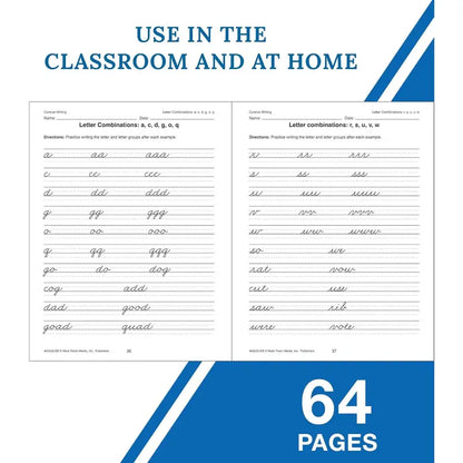 Mark Twain Cursive Writing Book, Letter Formation, Sight Words, Sentence Building Skill, and More Handwriting Practice for Kids, 4th Grade Workbook and Up