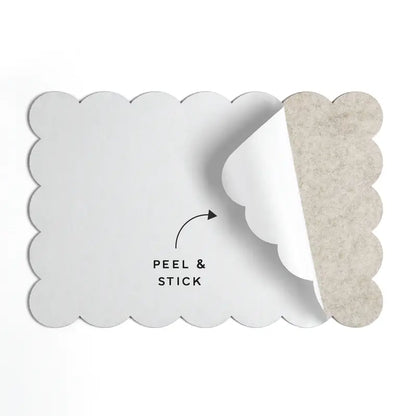 Orelle Scalloped Felt Bulletin Board | Foldable Peel and Stick Felt Board for Wall | Alternative Cork Board for Office, Message Board, Kids Art Display