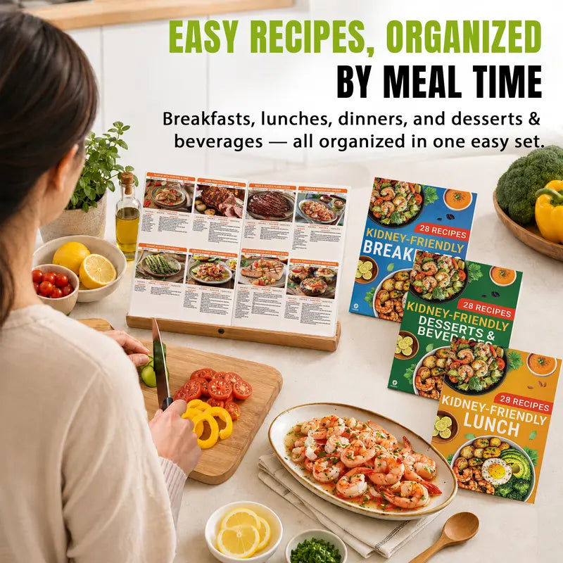 [Releasing Price] Set 6 Kidney Friendly Food List and Recipes Chart, Renal Diet Disease Meal Plan, Kidney Recipes Support, Hyperoxaluria, Oxalate Level, Low Sodium Potassium Phosphorus for CKD Dialysis, Manage Hypertension