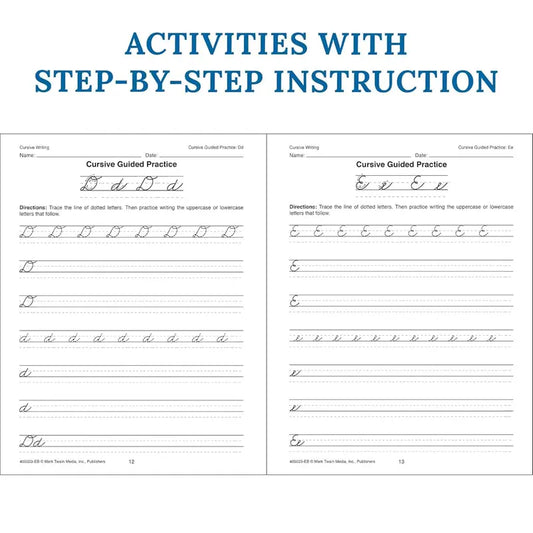 Mark Twain Cursive Writing Book, Letter Formation, Sight Words, Sentence Building Skill, and More Handwriting Practice for Kids, 4th Grade Workbook and Up